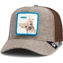 casquette-trucker-marron-chien-chihuahua-amigo-suited-friend-business-professional-the-farm-goorin-bros