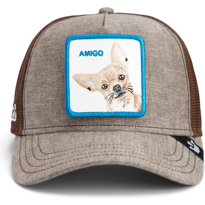 trucker-cap-braun-hund-chihuahua-amigo-suited-friend-business-professional-the-farm-von-goorin-bros