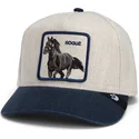 beige-und-marineblaue-gebogene-snapback-kappe-pferd-rogue-thread-rebel-rugged-comfort-the-farm-von-goorin-bros