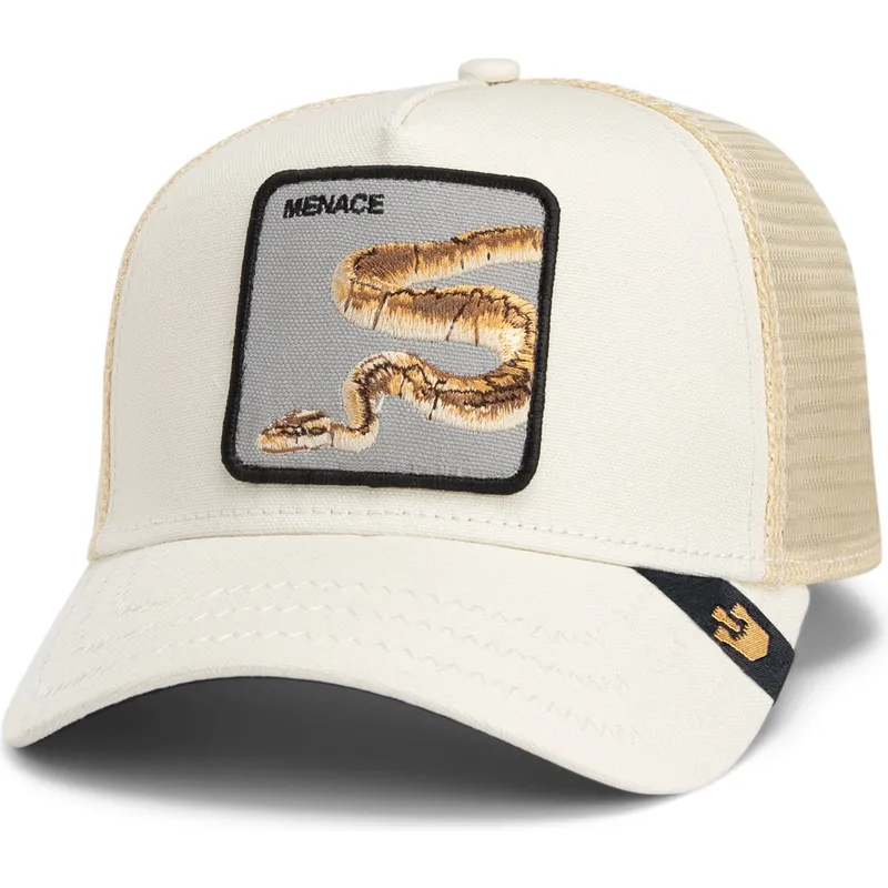 trucker-cap-beige-schlange-menace-deadly-companion-core-canvas-the-farm-von-goorin-bros