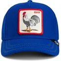 blaue-gebogene-snapback-kappe-hahn-cock-rooster-field-100-the-farm-von-goorin-bros