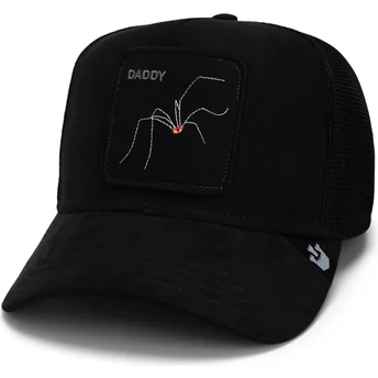 trucker-cap-schwarz-spinne-daddy-the-suede-spider-global-core-micro-suede-the-farm-von-goorin-bros