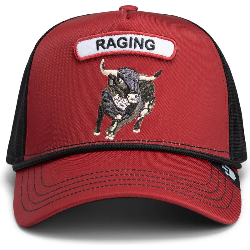 trucker-cap-rot-und-schwarz-stier-gb2-raging-bull-the-rocker-the-farm-von-goorin-bros