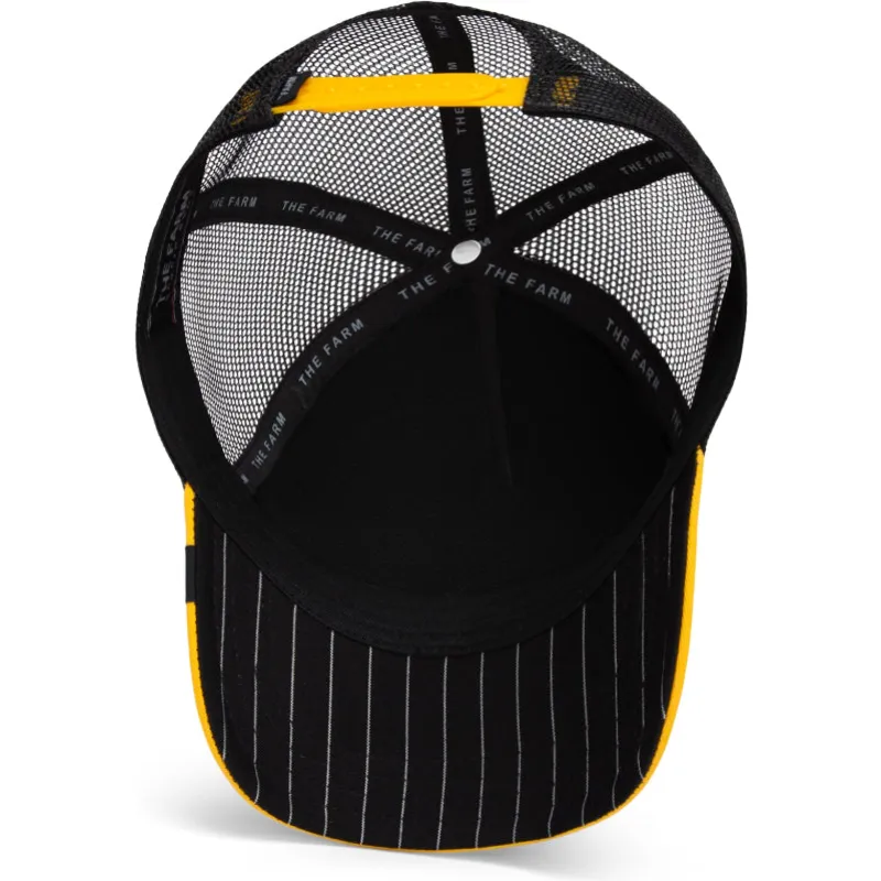 trucker-cap-schwarz-und-gelb-papagei-the-rowdy-bird-fab-farm-von-goorin-bros