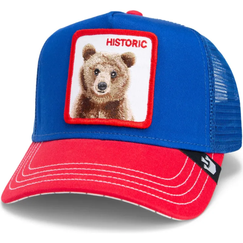casquette-trucker-bleue-et-rouge-ours-the-historic-bear-fab-farm-goorin-bros