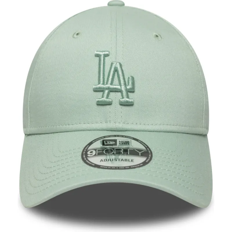 hellgrune-verstellbare-curved-cap-mit-grunem-logo-9forty-colour-pack-der-los-angeles-dodgers-mlb-von-new-era