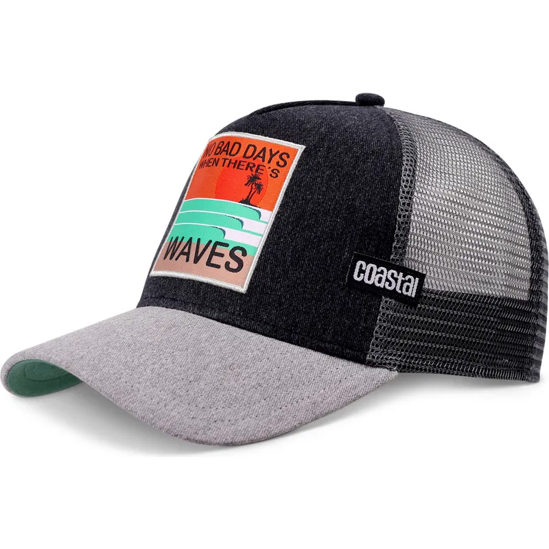 schwarze-und-graue-trucker-kappe-no-bad-days-hft-von-coastal