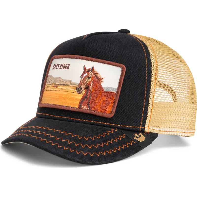 schwarze-trucker-kappe-pferd-easy-rider-wild-heart-the-farm-von-goorin-bros schwarze-trucker-kappe-pferd-easy-rider-wild-heart-the-farm-von-goorin-bros