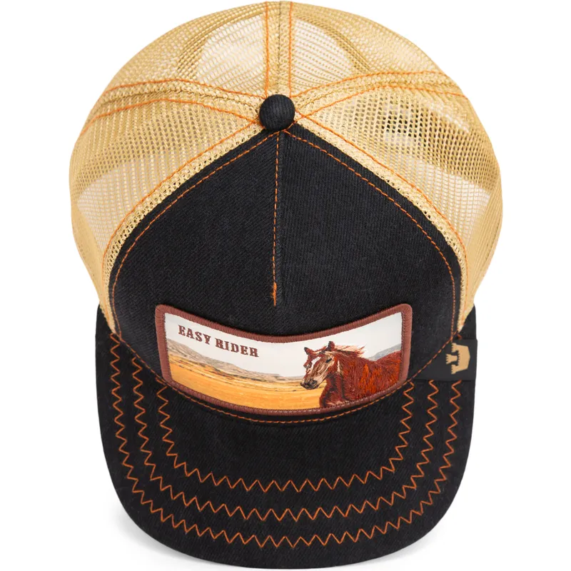 schwarze-trucker-kappe-pferd-easy-rider-wild-heart-the-farm-von-goorin-bros schwarze-trucker-kappe-pferd-easy-rider-wild-heart-the-farm-von-goorin-bros
