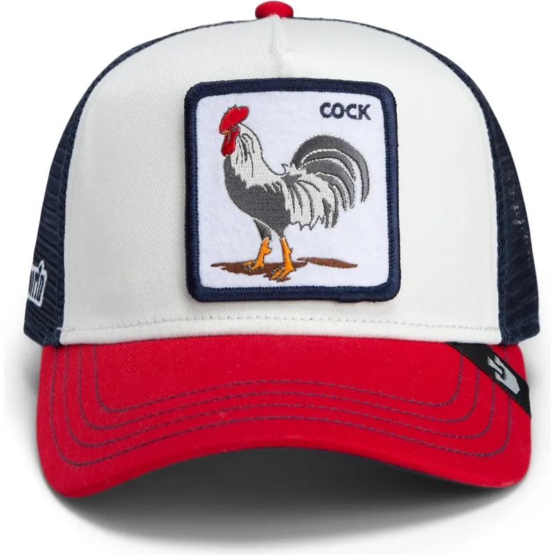 goorin-bros-cock-team-rooster-original-recipe-team-pride-the-farm-weisse-marineblaue-und-rote-trucker-mutze goorin-bros-cock-team-rooster-original-recipe-team-pride-the-farm-weisse-marineblaue-und-rote-trucker-mutze