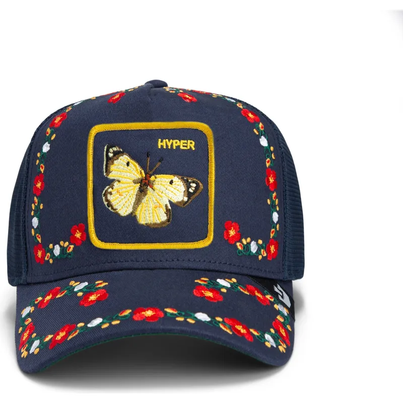 goorin-bros-butterfly-hyper-active-flora-fauna-the-farm-marineblaue-trucker-mutze