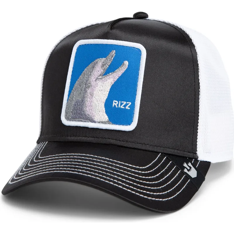 goorin-bros-dolphin-rizz-rizzky-bizznizz-great-escape-the-farm-schwarz-weisse-trucker-mutze