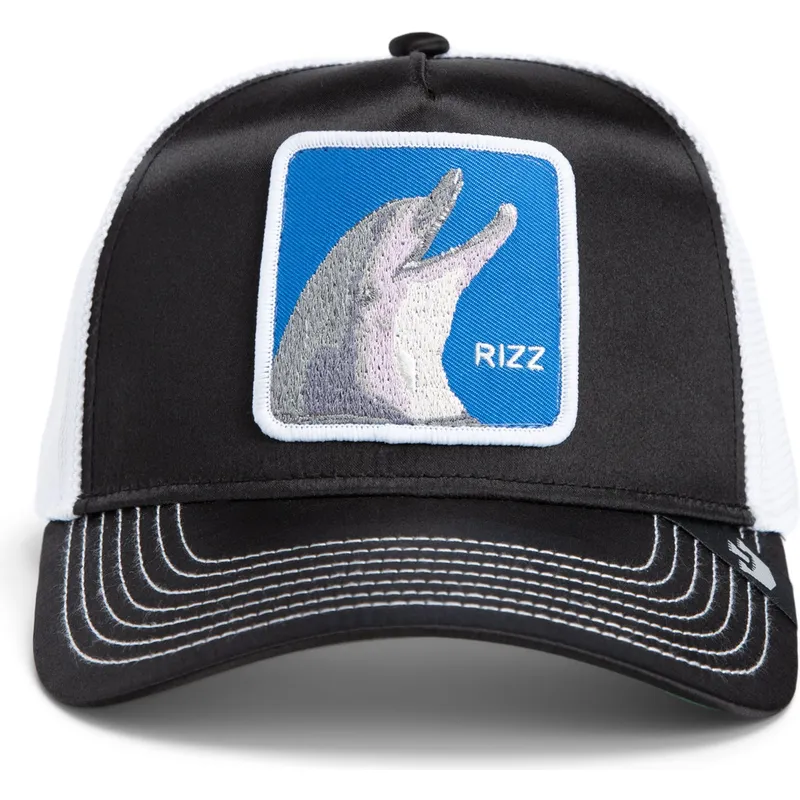goorin-bros-dolphin-rizz-rizzky-bizznizz-great-escape-the-farm-schwarz-weisse-trucker-mutze