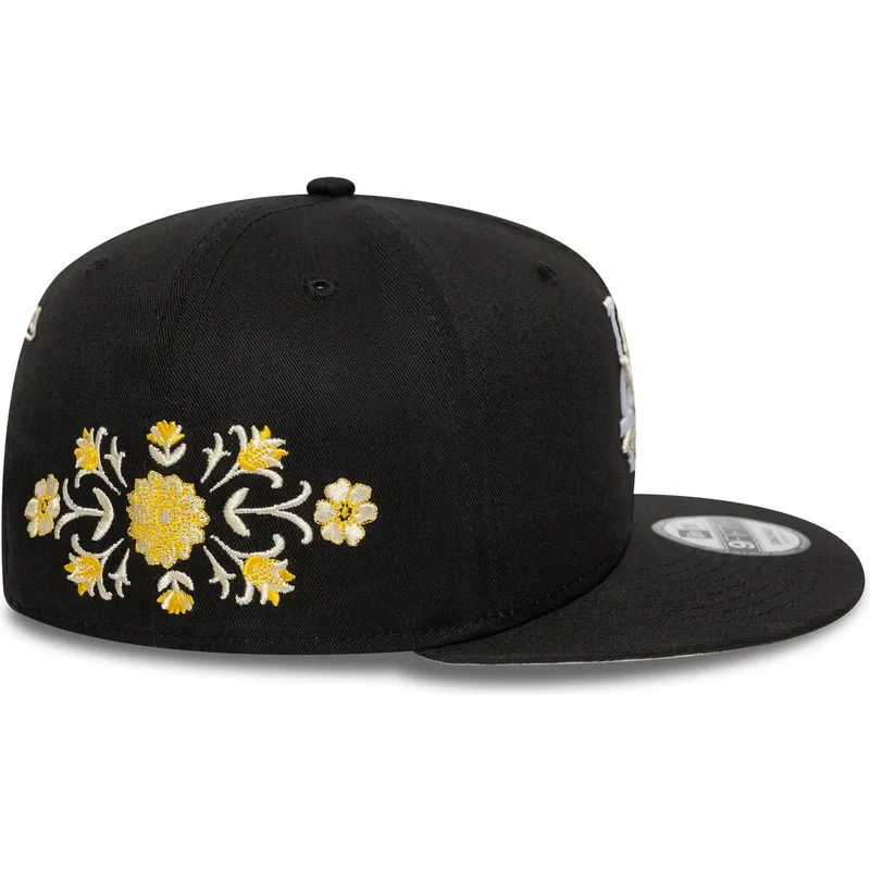 schwarze-flache-snapback-kappe-9fifty-floral-der-los-angeles-dodgers-mlb-von-new-era schwarze-flache-snapback-kappe-9fifty-floral-der-los-angeles-dodgers-mlb-von-new-era