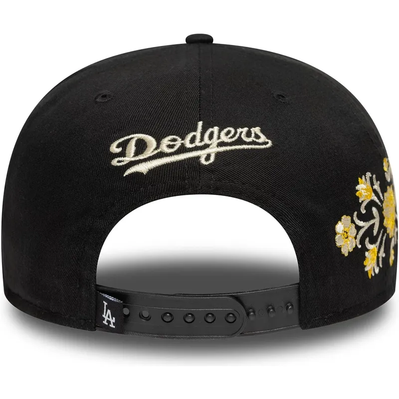 schwarze-flache-snapback-kappe-9fifty-floral-der-los-angeles-dodgers-mlb-von-new-era schwarze-flache-snapback-kappe-9fifty-floral-der-los-angeles-dodgers-mlb-von-new-era