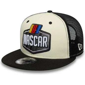 Casquette trucker plate beige et noire 9FIFTY Classics Logo NASCAR New Era
