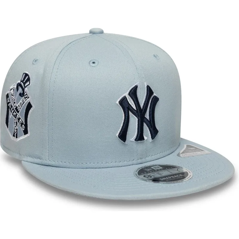blaue-flache-snapback-kappe-mit-marineblauem-logo-9fifty-original-fit-world-series-der-new-york-yankees-mlb-von-new-era blaue-flache-snapback-kappe-mit-marineblauem-logo-9fifty-original-fit-world-series-der-new-york-yankees-mlb-von-new-era