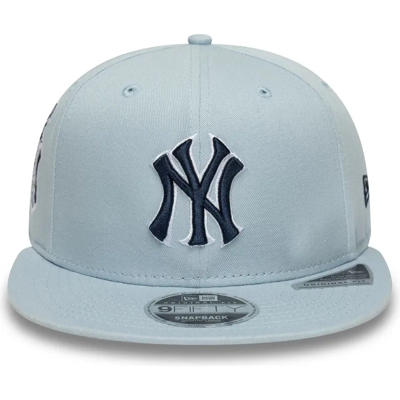 blaue-flache-snapback-kappe-mit-marineblauem-logo-9fifty-original-fit-world-series-der-new-york-yankees-mlb-von-new-era blaue-flache-snapback-kappe-mit-marineblauem-logo-9fifty-original-fit-world-series-der-new-york-yankees-mlb-von-new-era