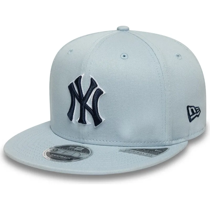 blaue-flache-snapback-kappe-mit-marineblauem-logo-9fifty-original-fit-world-series-der-new-york-yankees-mlb-von-new-era blaue-flache-snapback-kappe-mit-marineblauem-logo-9fifty-original-fit-world-series-der-new-york-yankees-mlb-von-new-era