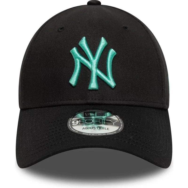 schwarze-verstellbare-curved-cap-mit-blauem-logo-9forty-league-essential-der-new-york-yankees-mlb-von-new-era