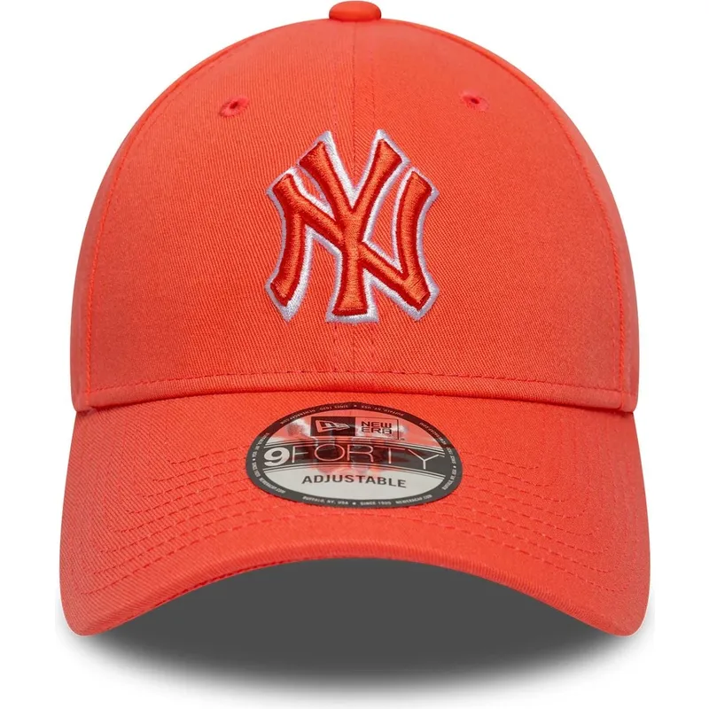 orangefarbene-verstellbare-curved-cap-mit-orangefarbenem-logo-9forty-team-outline-der-new-york-yankees-mlb-von-new-era orangefarbene-verstellbare-curved-cap-mit-orangefarbenem-logo-9forty-team-outline-der-new-york-yankees-mlb-von-new-era