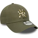 casquette-courbee-verte-ajustable-9forty-seasonal-infill-new-york-yankees-mlb-new-era