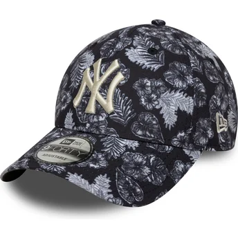 Casquette courbée noire ajustable 9FORTY All Over Print New York Yankees MLB New Era