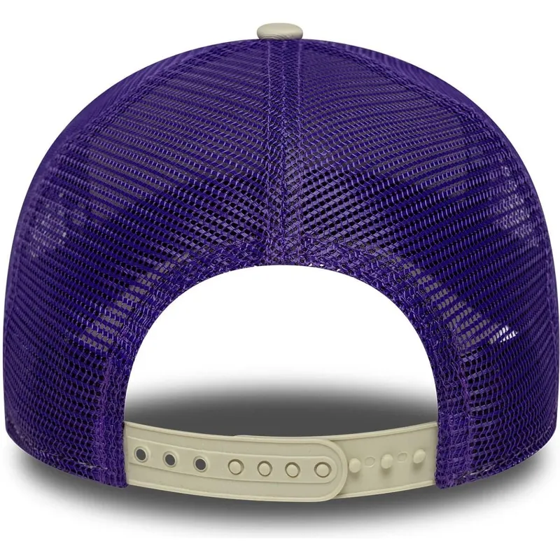 trucker-cap-beige-und-violett-e-frame-script-der-los-angeles-lakers-nba-von-new-era
