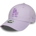 casquette-courbee-violette-ajustable-pour-femme-avec-logo-violet-9forty-league-essential-los-angeles-dodgers-mlb-new-era
