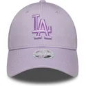 casquette-courbee-violette-ajustable-pour-femme-avec-logo-violet-9forty-league-essential-los-angeles-dodgers-mlb-new-era