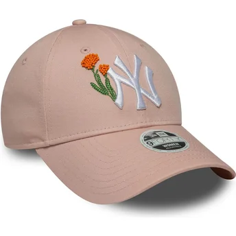 Mützen gebogen rosa verstellbares band 9FORTY Beaded der New York Yankees MLB von New Era