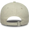 beige-verstellbare-curved-cap-fur-damen-mit-beigem-logo-9twenty-linen-der-new-york-yankees-mlb-von-new-era
