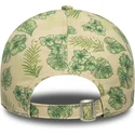 beige-verstellbare-curved-cap-fur-damen-9twenty-all-over-print-tropical-der-new-york-yankees-mlb-von-new-era