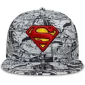 casquette-plate-noire-snapback-pour-enfant-9fifty-all-over-print-superman-dc-comics-new-era