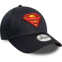 marineblaue-verstellbare-gebogene-kappe-fur-kinder-9forty-all-over-print-von-superman-dc-comics-von-new-era