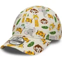 casquette-courbee-beige-ajustable-pour-enfant-9forty-all-over-print-safari-new-era