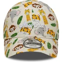 casquette-courbee-beige-ajustable-pour-enfant-9forty-all-over-print-safari-new-era