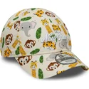 casquette-courbee-beige-ajustable-pour-enfant-9forty-all-over-print-safari-new-era
