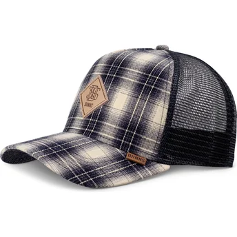 Casquette trucker bleue Check HFT Denim Wishy Djinns