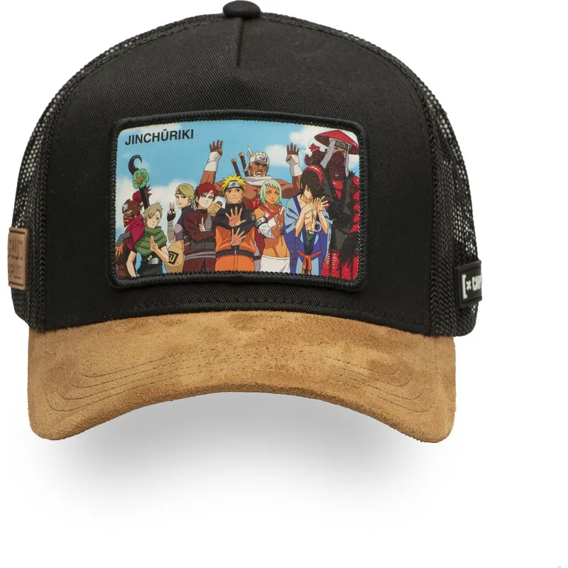 schwarze-und-braune-trucker-kappe-jinchuriki-jin-naruto-von-capslab
