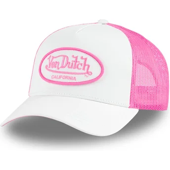 Casquette trucker blanche et rose FLUO01 CT Von Dutch
