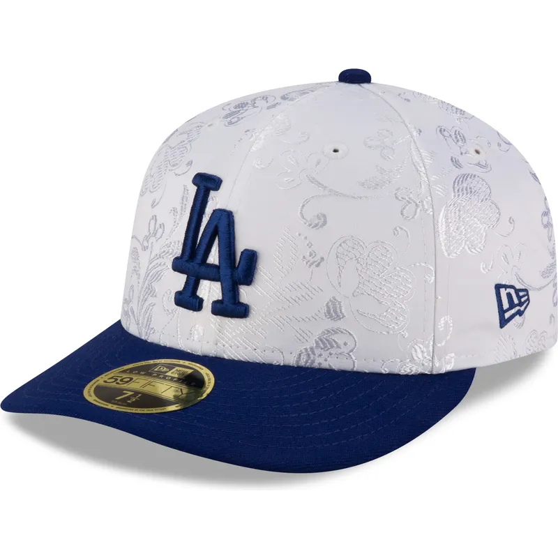 weisse-und-blaue-anliegende-flat-cap-59fifty-day-low-profile-der-los-angeles-dodgers-mlb-von-new-era weisse-und-blaue-anliegende-flat-cap-59fifty-day-low-profile-der-los-angeles-dodgers-mlb-von-new-era