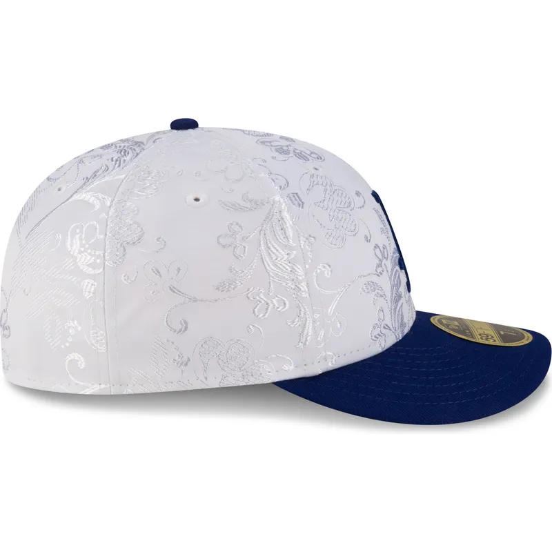 weisse-und-blaue-anliegende-flat-cap-59fifty-day-low-profile-der-los-angeles-dodgers-mlb-von-new-era weisse-und-blaue-anliegende-flat-cap-59fifty-day-low-profile-der-los-angeles-dodgers-mlb-von-new-era