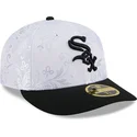 casquette-plate-blanche-et-noire-ajustee-59fifty-day-low-profile-chicago-white-sox-mlb-new-era