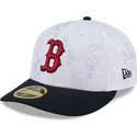 casquette-plate-bleue-marine-et-blanche-ajustee-59fifty-day-low-profile-boston-red-sox-mlb-new-era