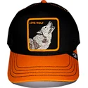 casquette-trucker-noire-et-orange-loup-solo-wolf-fab-farm-goorin-bros