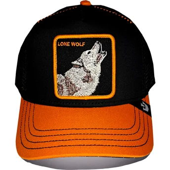 Casquette trucker noire et orange loup Solo Wolf Fab Farm Goorin Bros.
