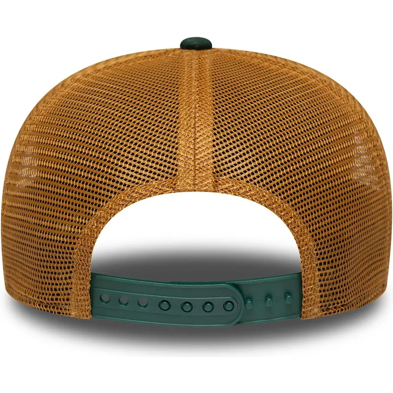 grune-und-braune-trucker-kappe-9seventy-stretch-snap-debossed-logo-der-oakland-athletics-mlb-von-new-era