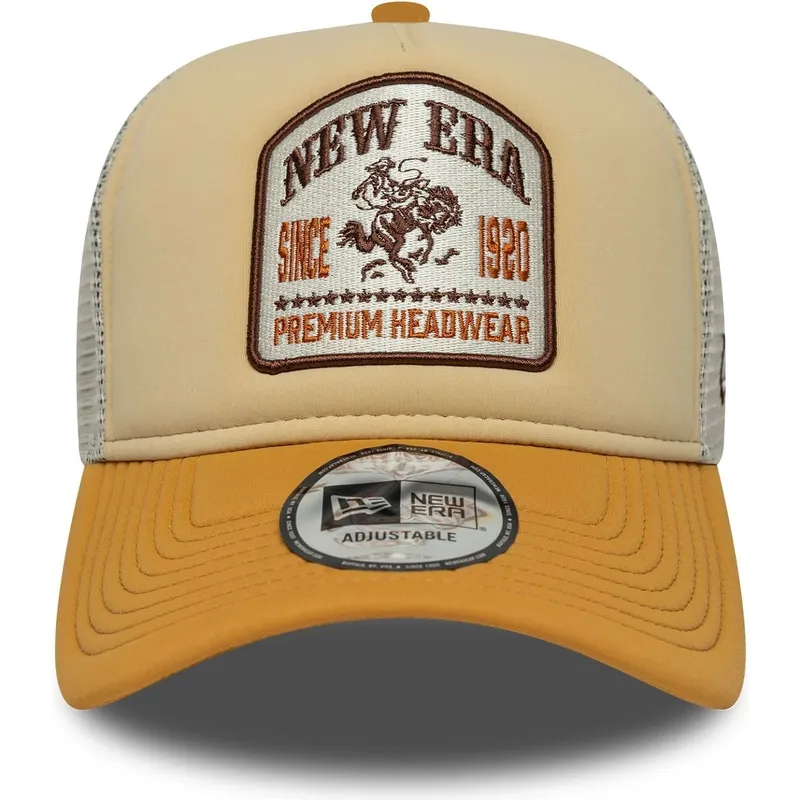 beige-trucker-cap-a-frame-graphic-patch-von-new-era
