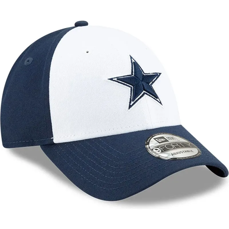 weisse-und-marineblaue-verstellbare-gebogene-kappe-fur-kinder-9forty-the-league-der-dallas-cowboys-nfl-von-new-era